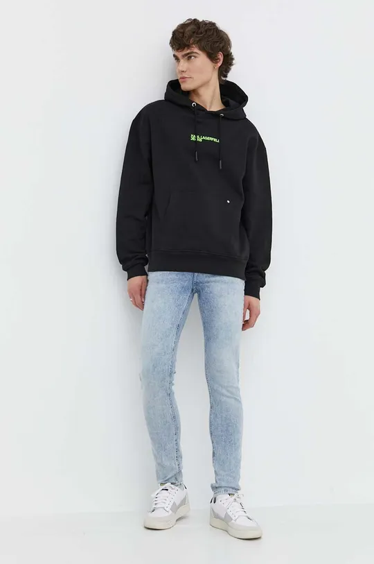 Bombažen pulover Karl Lagerfeld Jeans črna