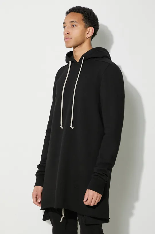 black Rick Owens cotton sweatshirt Pullover Hoodie