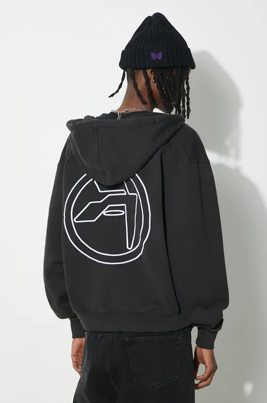 black AMBUSH cotton sweatshirt Embroidered Emblem Zip Up Men’s