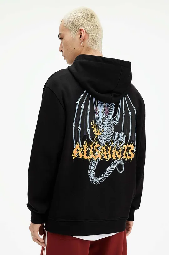 czarny AllSaints bluza bawełniana DRAGONSKULL