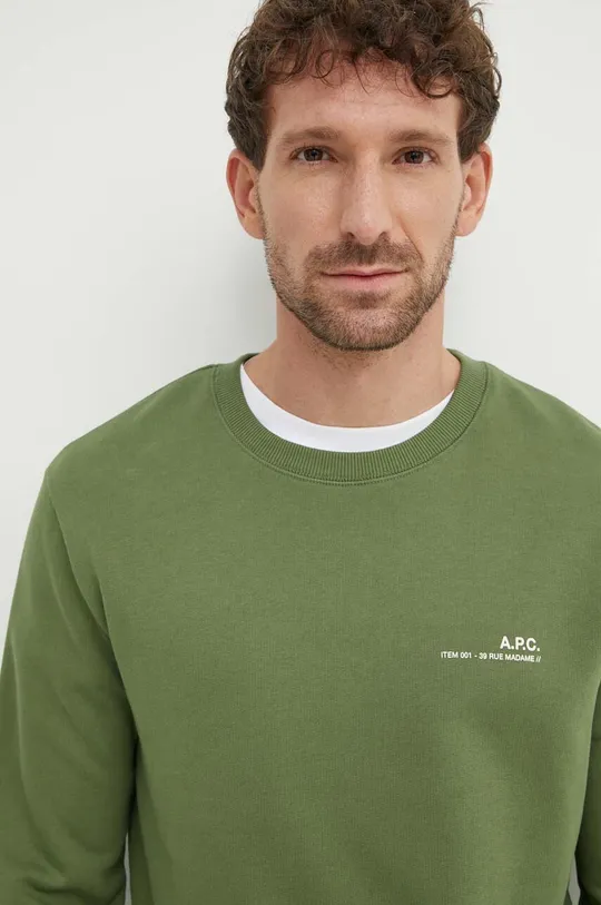 zelena Bombažen pulover A.P.C. sweat item