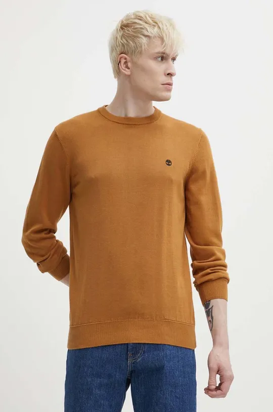 rjava Bombažen pulover Timberland Moški