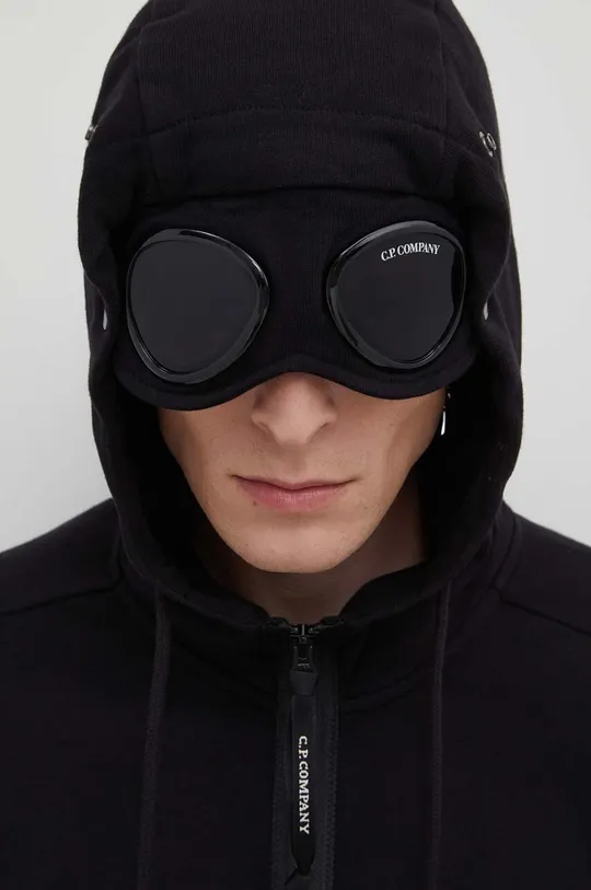 črna Bombažen pulover C.P. Company Diagonal Raised Fleece Goggle