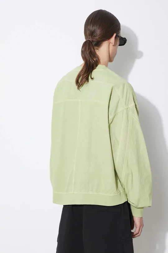 Βαμβακερή μπλούζα PLEASURES Mentor Crewneck πράσινο