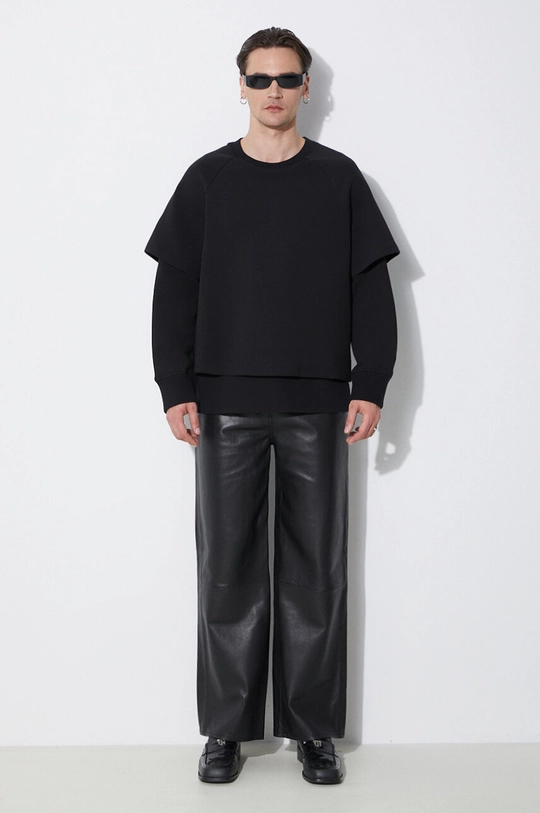 Neil Barrett felpa Slim Dropped Shoulder Double Layer Sweatshirt nero