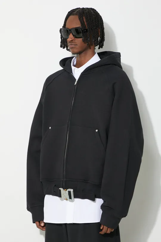 black 1017 ALYX 9SM cotton sweatshirt Belted Buckle Zip Hoodie