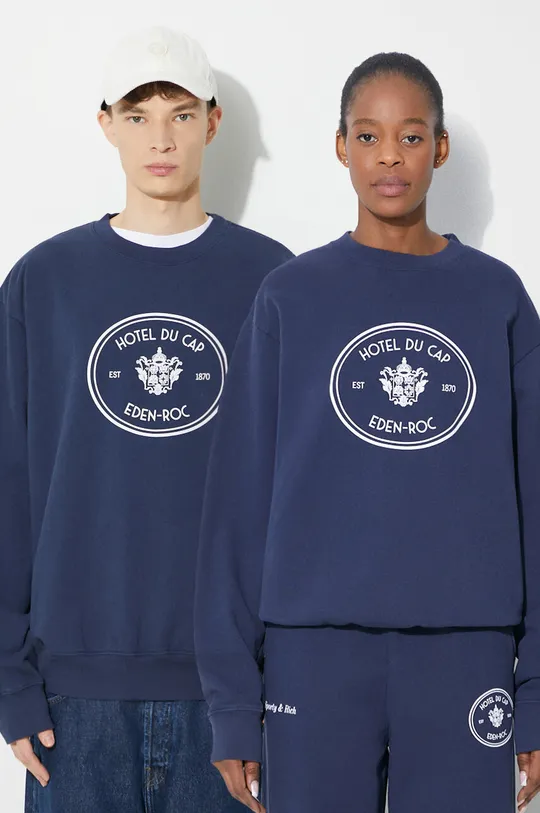 navy Sporty & Rich cotton sweatshirt Eden Crest Crewneck Unisex