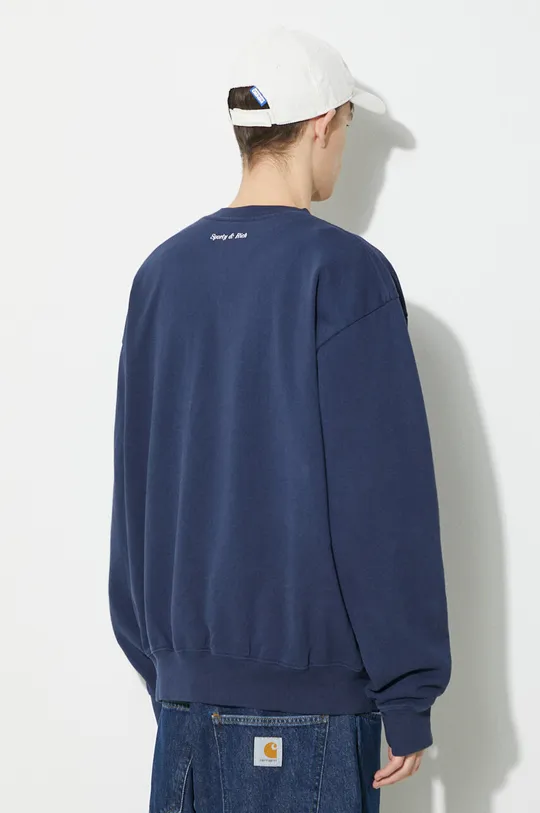 blu navy Sporty & Rich felpa in cotone Eden Crest Crewneck