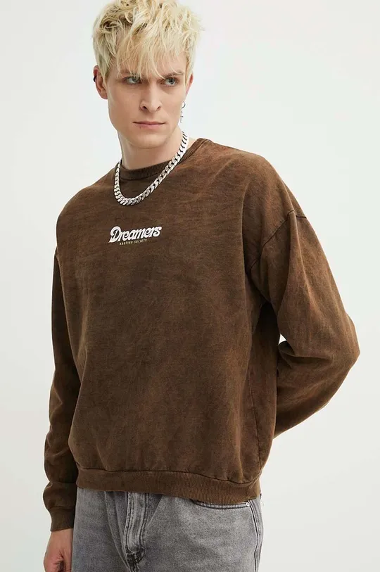 brązowy Kaotiko bluza bawełniana Unisex