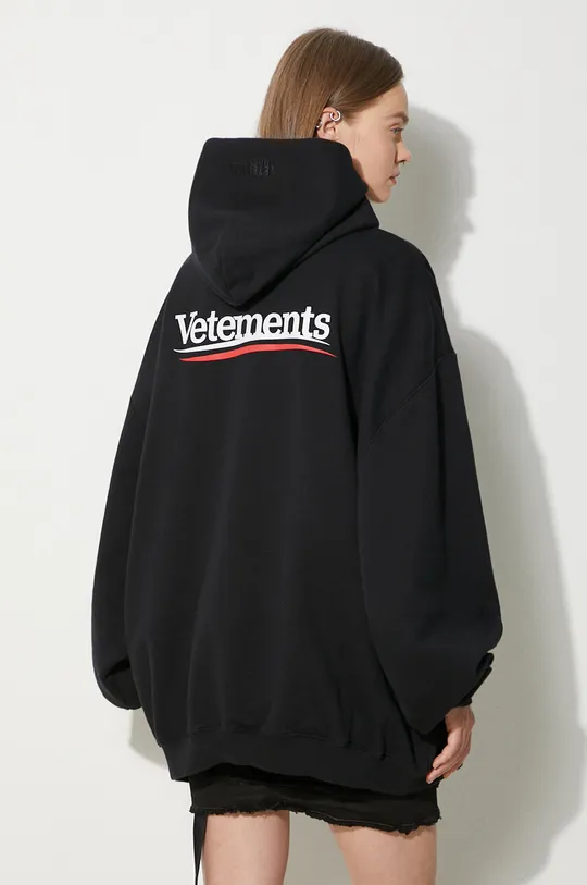black VETEMENTS sweatshirt Campaign Logo Hoodie