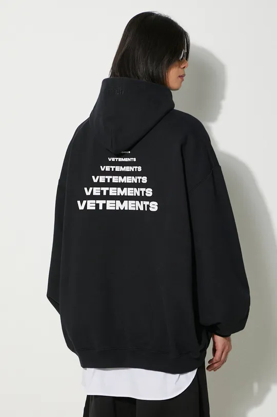 black VETEMENTS sweatshirt Pyramid Logo Hoodie