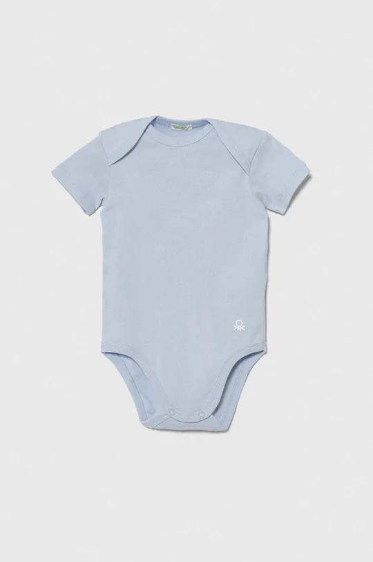 United Colors of Benetton body bawełniane niemowlęce niebieski