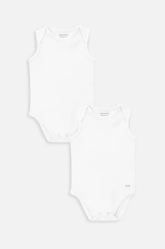 biały Coccodrillo body bawełniane niemowlęce 2-pack Chłopięcy