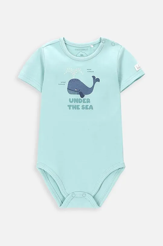 niebieski Coccodrillo body bawełniane niemowlęce Chłopięcy