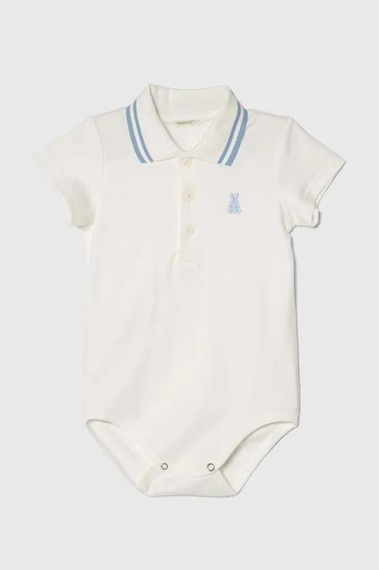 biały United Colors of Benetton body bawełniane niemowlęce Chłopięcy