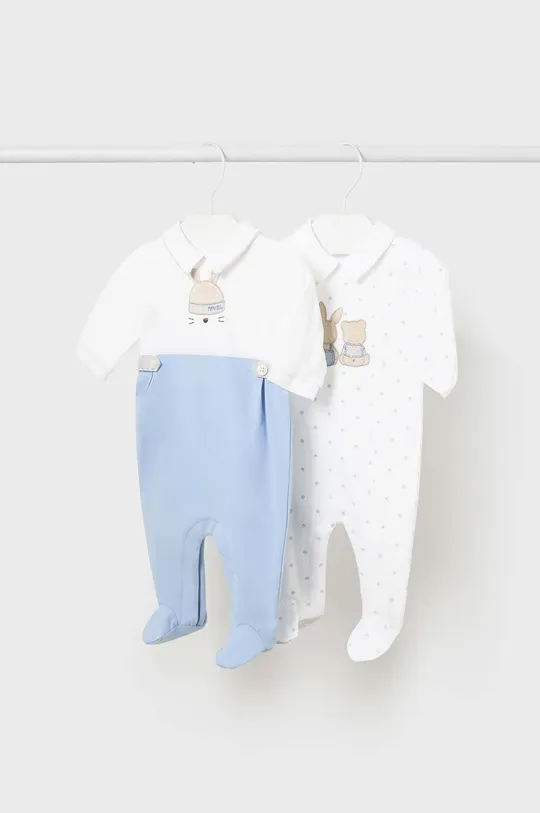 niebieski Mayoral Newborn pajacyk niemowlęcy 2-pack Chłopięcy