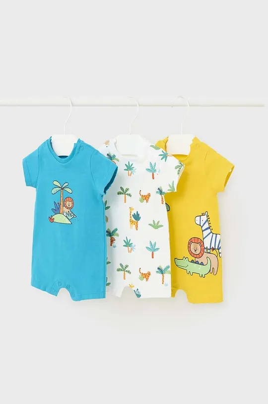 multicolor Mayoral Newborn rampers niemowlęcy 3-pack Chłopięcy