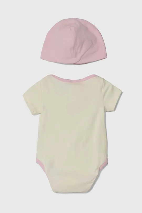 adidas czapka i body niemowlęce beżowy