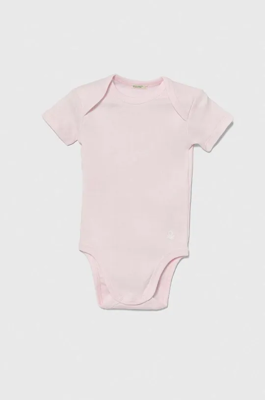 United Colors of Benetton body bawełniane niemowlęce 3-pack różowy