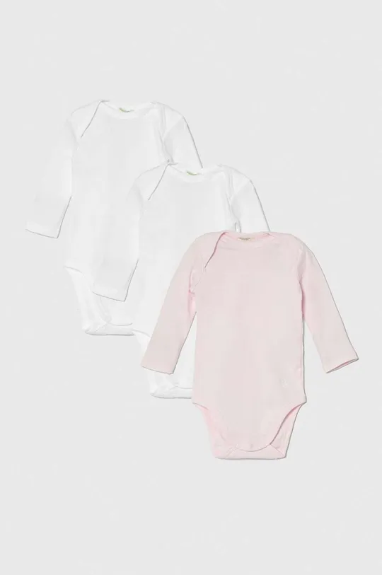 roza Bombažen body za dojenčka United Colors of Benetton Dekliški
