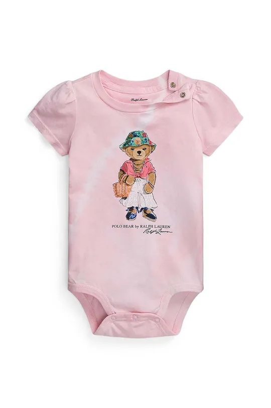 roza Bombažen body za dojenčka Polo Ralph Lauren Dekliški