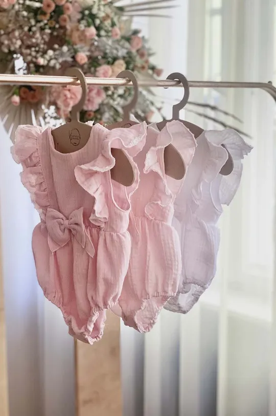 różowy Jamiks body bawełniane niemowlęce