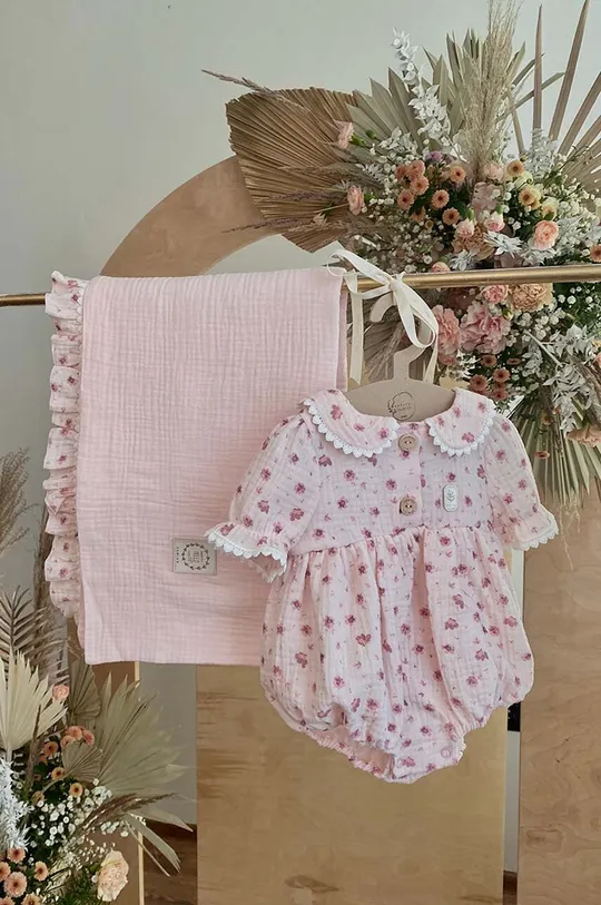 różowy Jamiks rampers bawełniany niemowlęcy