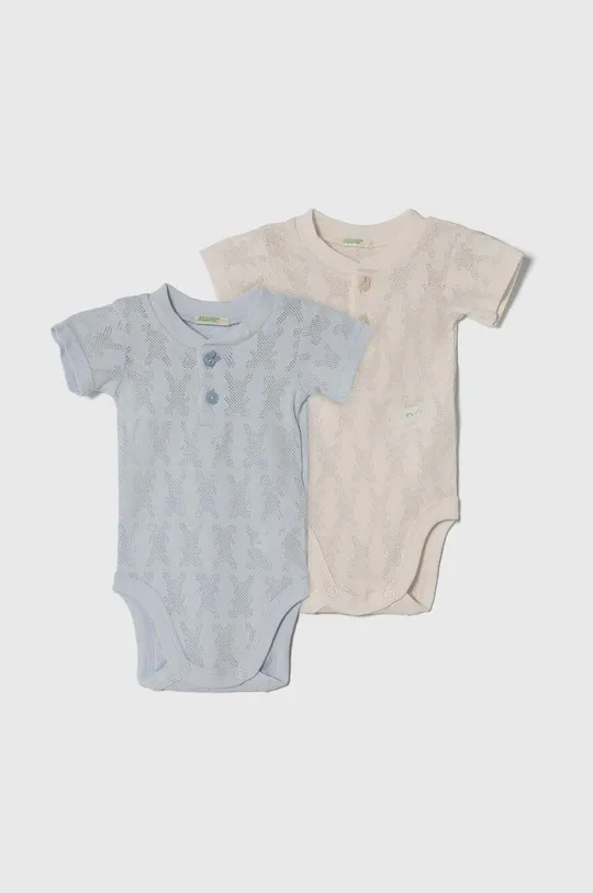 niebieski United Colors of Benetton body bawełniane niemowlęce 2-pack Dziewczęcy