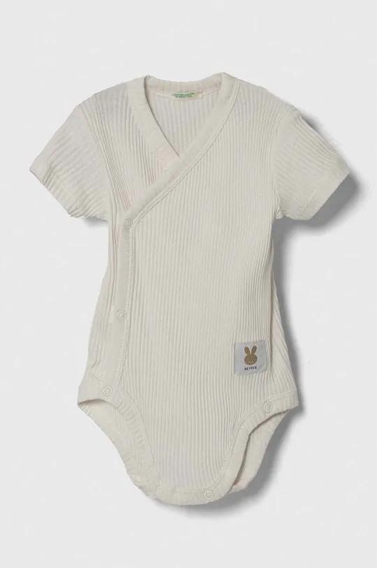 beżowy United Colors of Benetton body bawełniane niemowlęce 2-pack Dziewczęcy