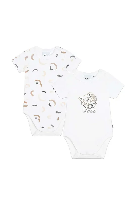 biały BOSS body bawełniane niemowlęce 2-pack Dziecięcy