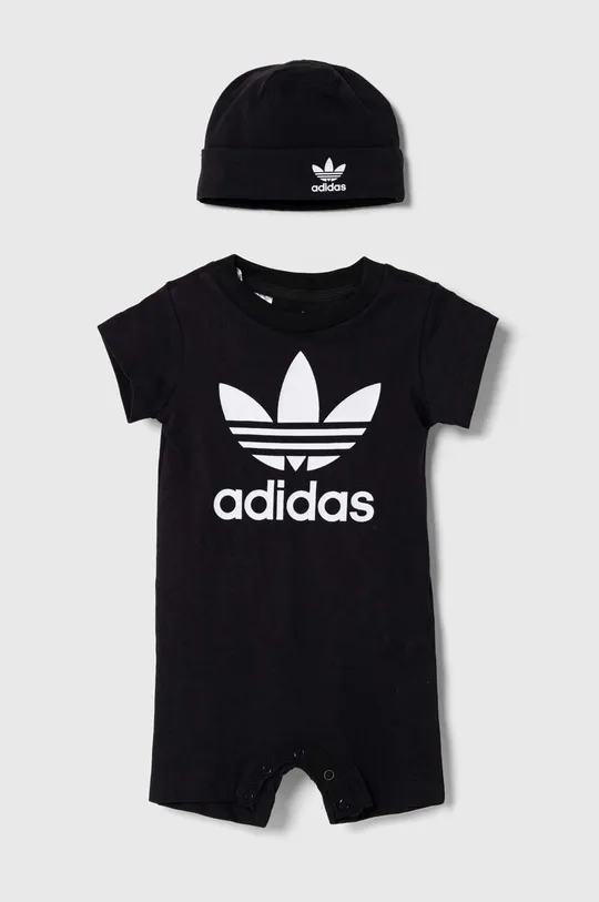 crna Pamučni kombinezon za bebe adidas Originals Dječji