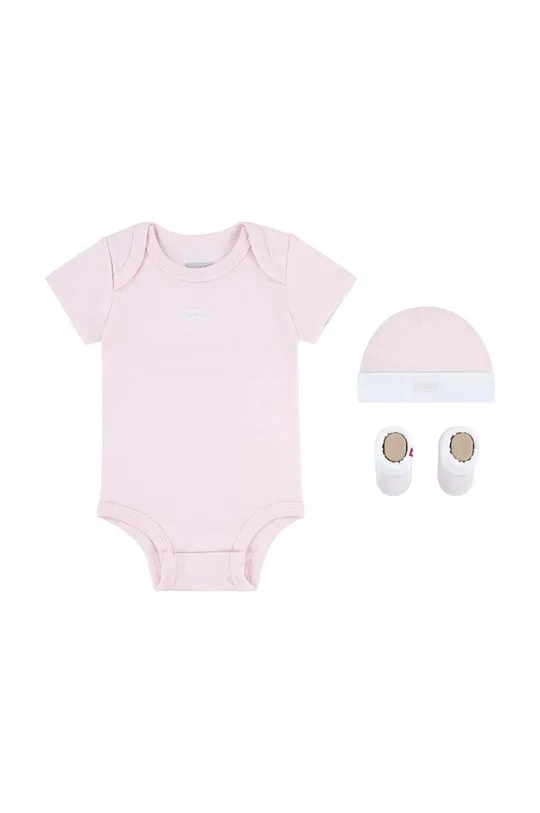 рожевий Комплект для немовлят Levi's LHN UNDERSTATED BATWING 3PC SE Дитячий