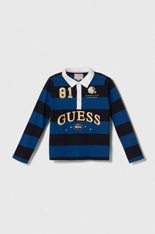 Guess longsleeve bawełniany dziecięcy niebieski