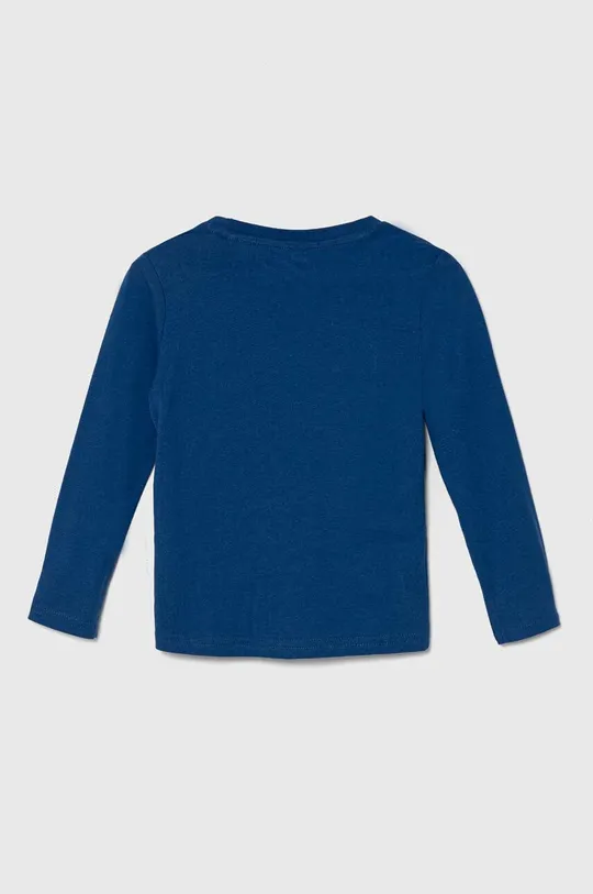 Detská bavlnená košeľa s dlhým rukávom Guess modrá