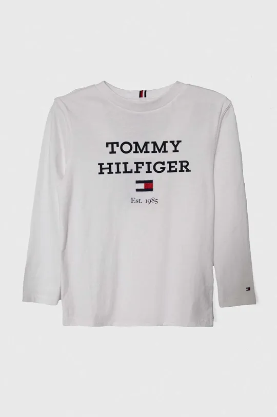 biały Tommy Hilfiger longsleeve bawełniany dziecięcy Chłopięcy