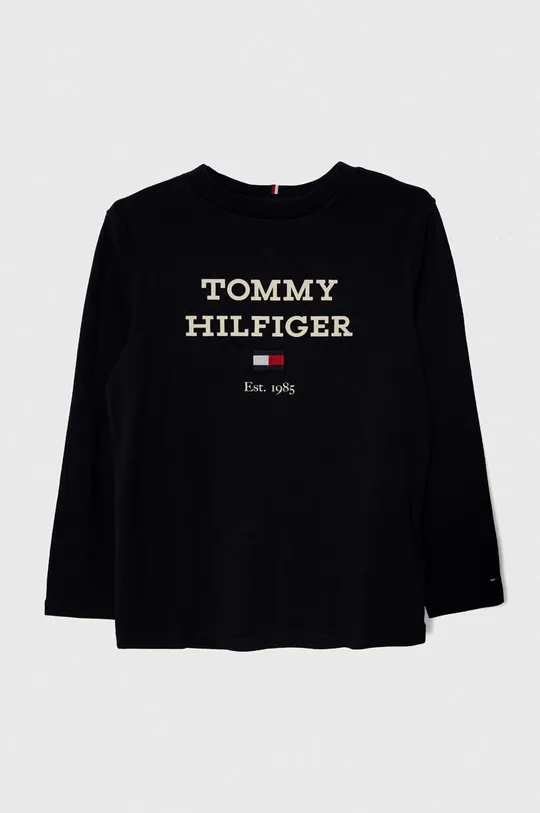 mornarsko plava Dječja pamučna majica dugih rukava Tommy Hilfiger Za dječake