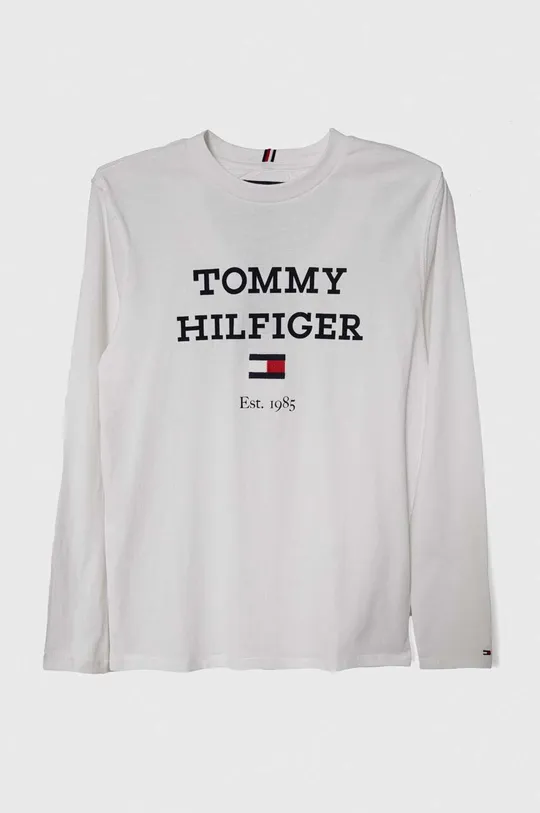 biały Tommy Hilfiger longsleeve bawełniany dziecięcy Chłopięcy