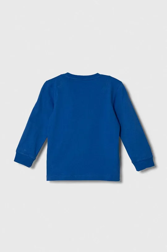 Detská bavlnená košeľa s dlhým rukávom adidas Originals modrá