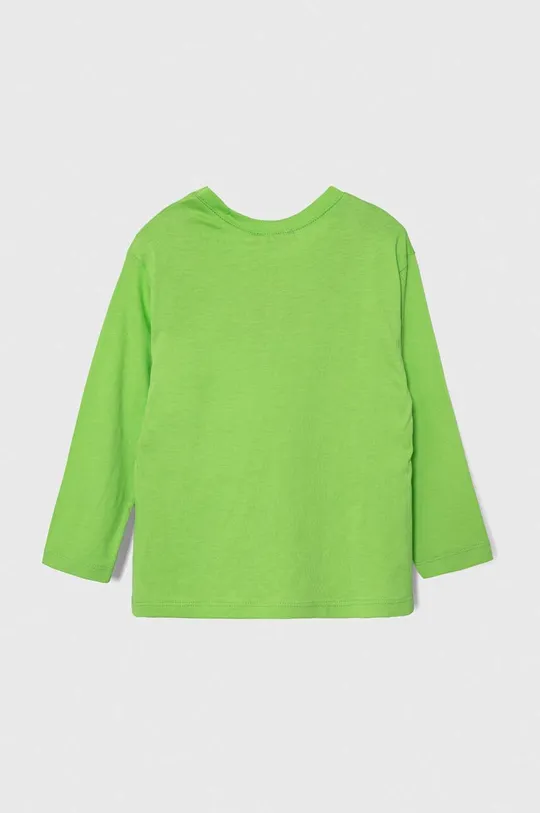 Dječja pamučna majica dugih rukava United Colors of Benetton zelena