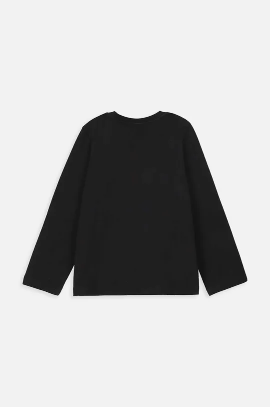 Dječja pamučna majica dugih rukava Coccodrillo crna
