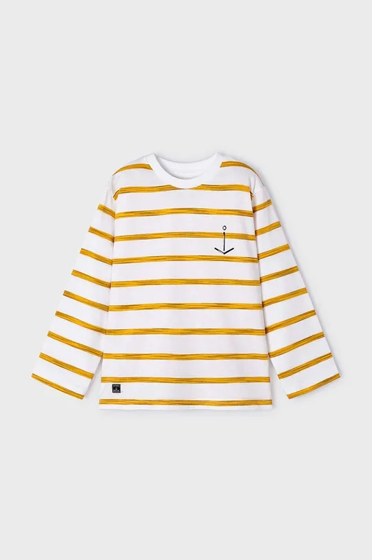 žltá Detská bavlnená košeľa s dlhým rukávom Mayoral Chlapčenský