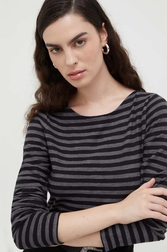 γκρί Βαμβακερή μπλούζα με μακριά μανίκια Marc O'Polo Γυναικεία