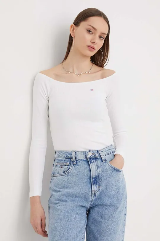 biela Tričko s dlhým rukávom Tommy Jeans