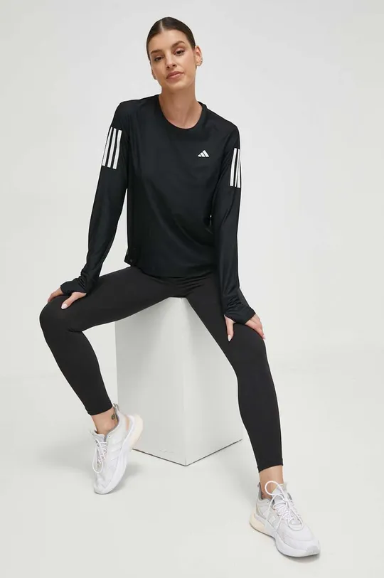 Μακρυμάνικο μπλουζάκι για τρέξιμο adidas Performance Own the Run Own the Run μαύρο