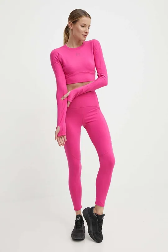 Majica z dolgimi rokavi za vadbo adidas by Stella McCartney roza
