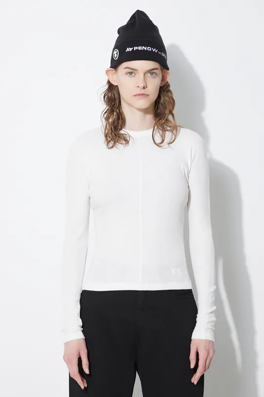 bianco Y-3 top a maniche lunghe in cotone Fitted SS Tee Donna