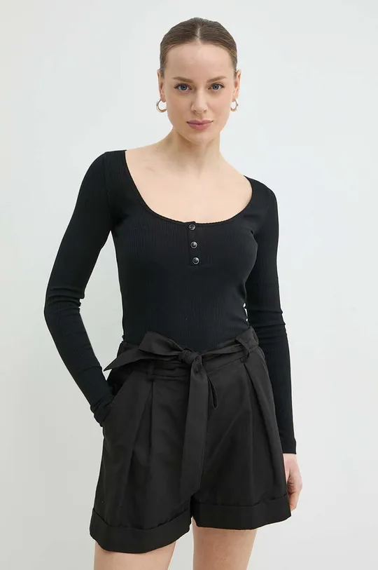 črna Majica z dolgimi rokavi Pinko Ženski