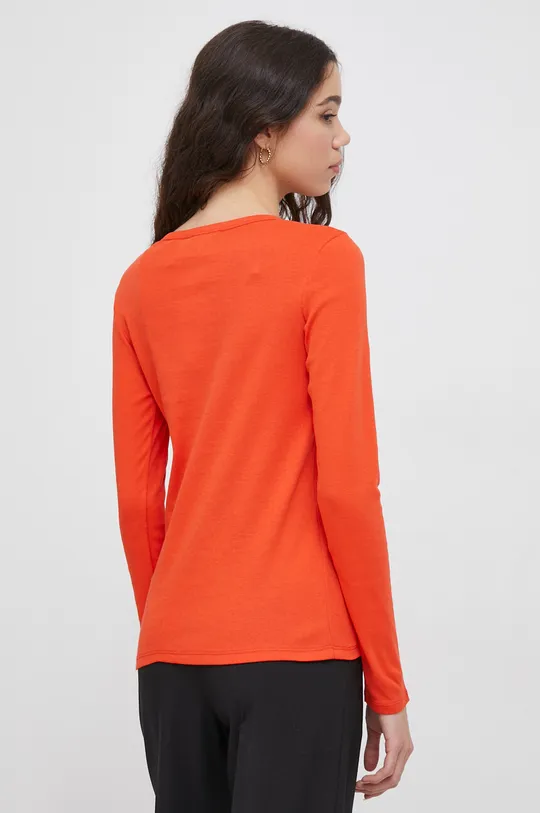Bavlnené tričko s dlhým rukávom United Colors of Benetton oranžová