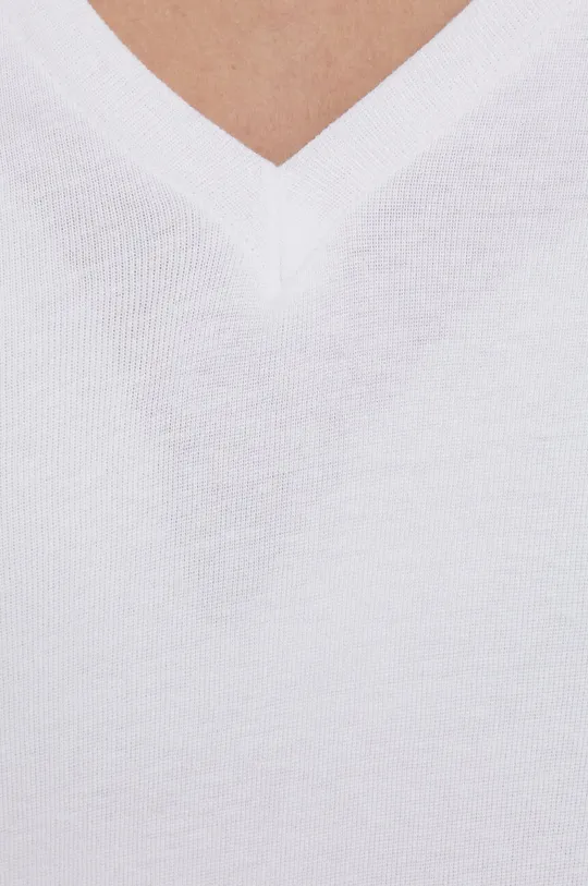 biela Bavlnené tričko s dlhým rukávom United Colors of Benetton