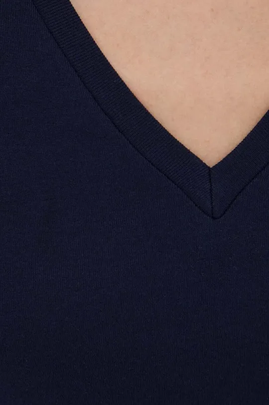 σκούρο μπλε Βαμβακερή μπλούζα με μακριά μανίκια United Colors of Benetton